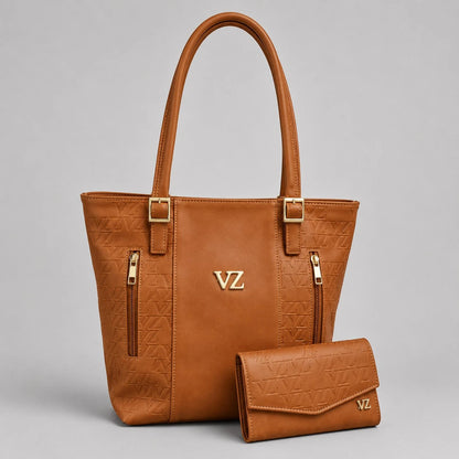 Dúo Dama Vélez - Bolso de Mano en Cuero + Billetera de Regalo