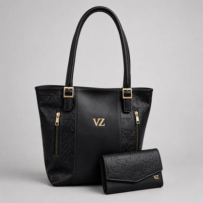 Dúo Dama Vélez - Bolso de Mano en Cuero + Billetera de Regalo